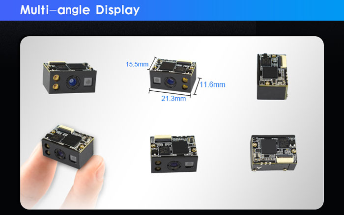 เครื่องอ่านบาร์โค้ด 1D 2D แบบฝังตัวโมดูลเครื่องสแกนบาร์โค้ด OEM Mini QR